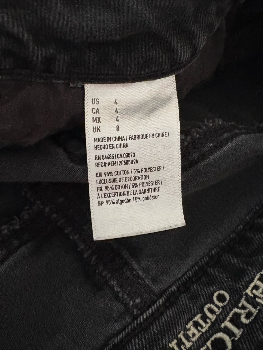 American Outfitters black Denim Mini Skirt Raw Hem women’s 4 - Picture 5 of 8